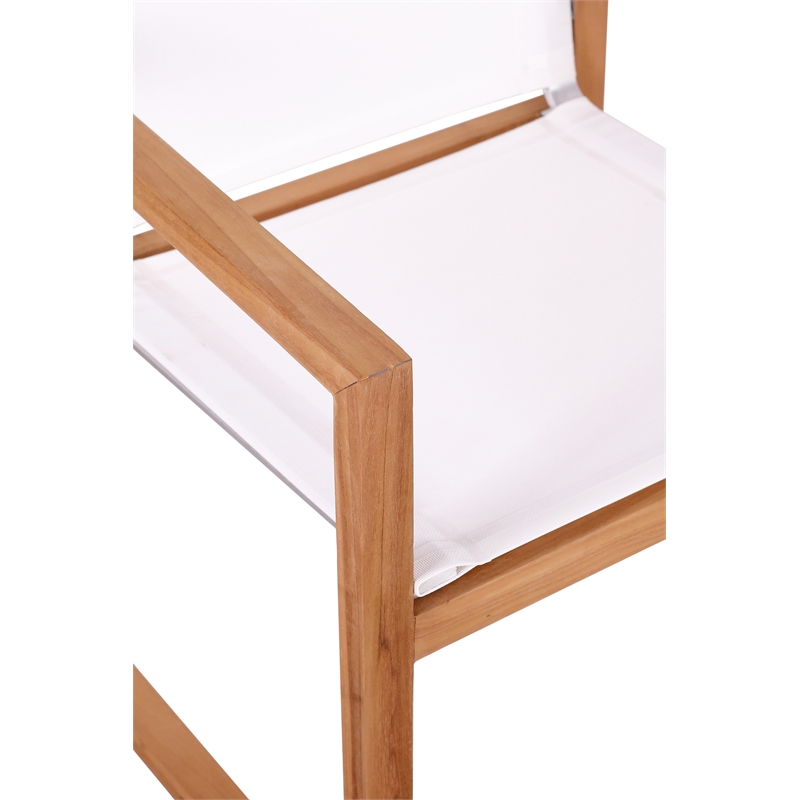 Meridian Furniture Tulum Off White Water Resisting Outdoor Dining Arm Chair