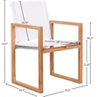 Meridian Furniture Tulum Off White Water Resisting Outdoor Dining Arm Chair