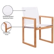 Meridian Furniture Tulum Off White Water Resisting Outdoor Dining Arm Chair