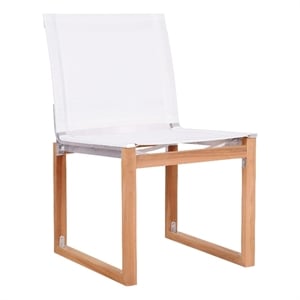 Meridian Furniture Tulum Off White Water Resisting Outdoor Dining Side Chair