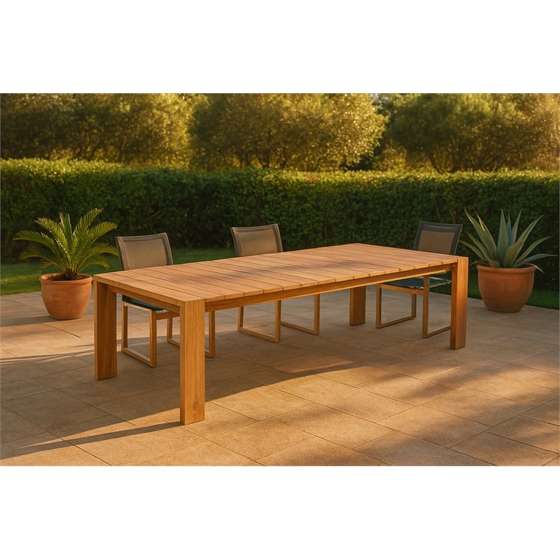 Meridian Furniture Tulum Natural Teak Outdoor Patio Dining Table