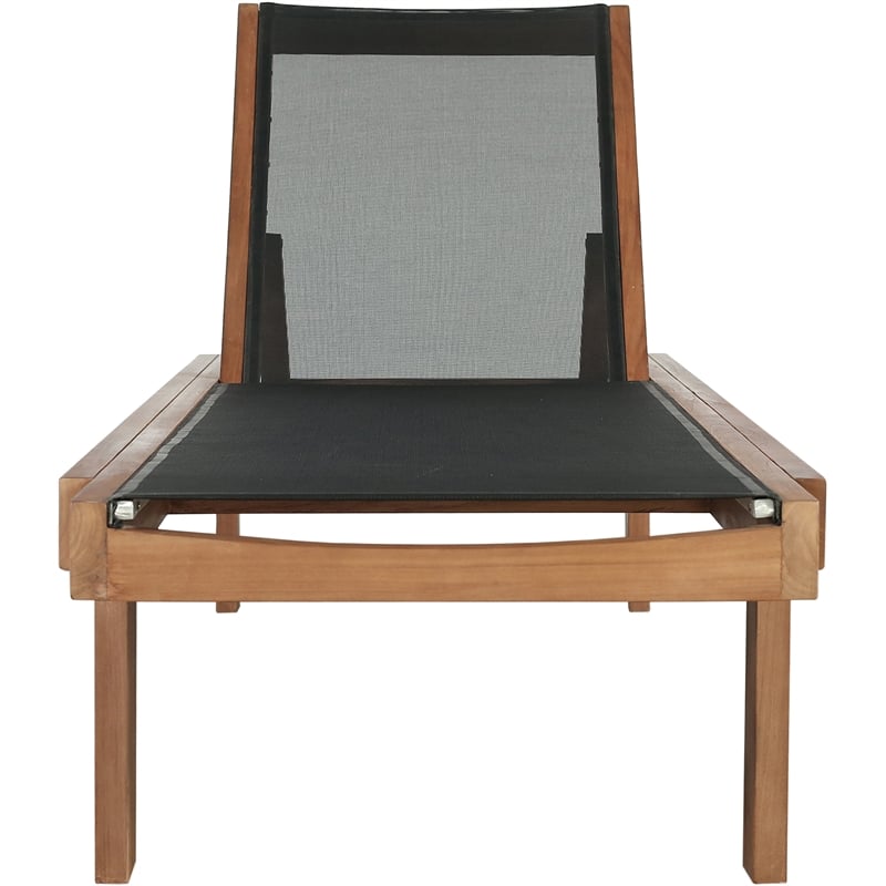 Meridian Furniture Tulum Black Water Resisting Outdoor Patio Lounger