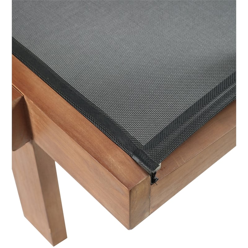 Meridian Furniture Tulum Black Water Resisting Outdoor Patio Lounger