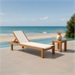 Meridian Furniture Tulum Off White Water Resisting Outdoor Patio Lounger
