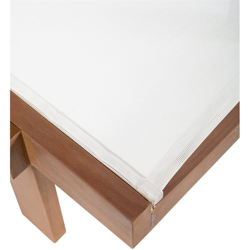 Meridian Furniture Tulum Off White Water Resisting Outdoor Patio Lounger