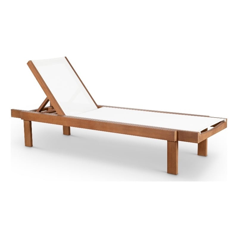 Meridian Furniture Tulum Off White Water Resisting Outdoor Patio Lounger