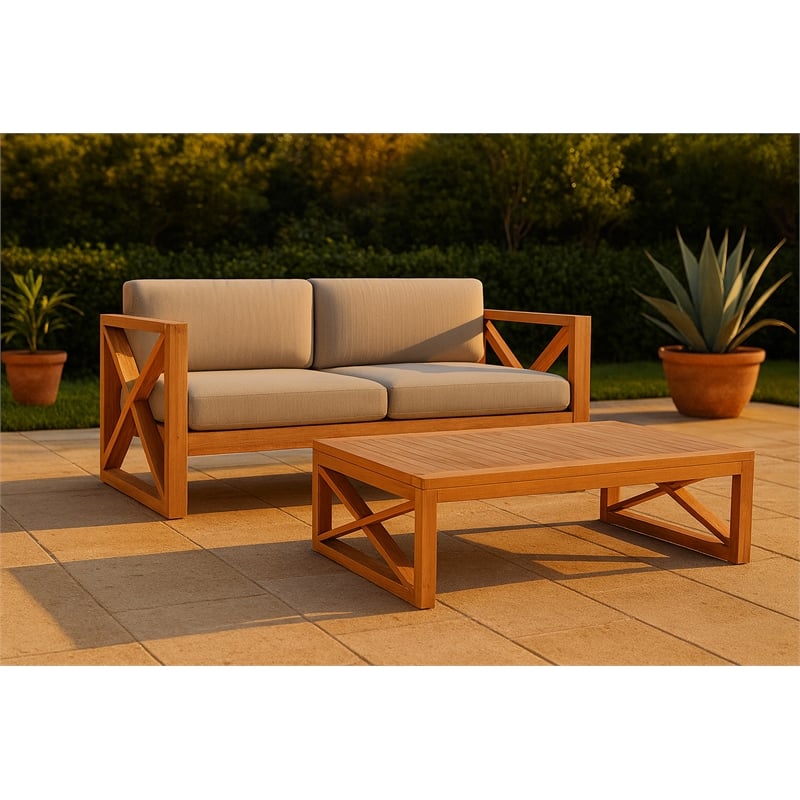 Meridian Furniture Anguilla Grey Water Resisting Outdoor Sofa