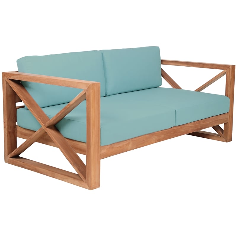 Meridian Furniture Anguilla Blue Water Resisting Outdoor Sofa