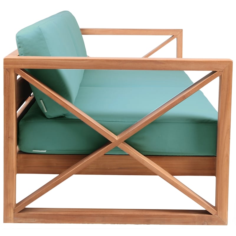 Meridian Furniture Anguilla Blue Water Resisting Outdoor Sofa