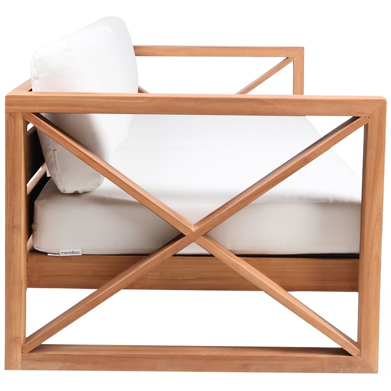 Meridian Furniture Anguilla Off White Water Resisting Outdoor Sofa