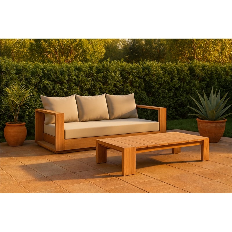 Meridian Furniture Tulum Grey Water Resisting Outdoor Sofa
