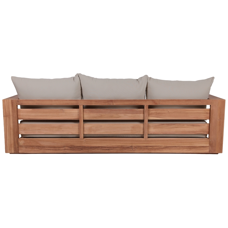 Meridian Furniture Tulum Grey Water Resisting Outdoor Sofa