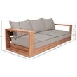 Meridian Furniture Tulum Grey Water Resisting Outdoor Sofa