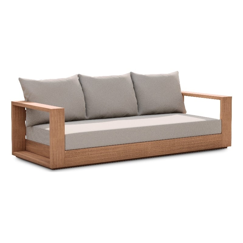 Meridian Furniture Tulum Grey Water Resisting Outdoor Sofa