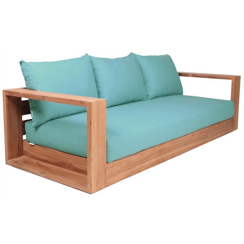 Meridian Furniture Tulum Blue Water Resisting Outdoor Sofa