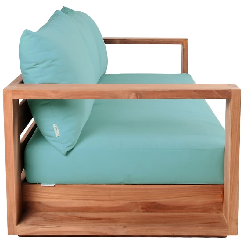 Meridian Furniture Tulum Blue Water Resisting Outdoor Sofa