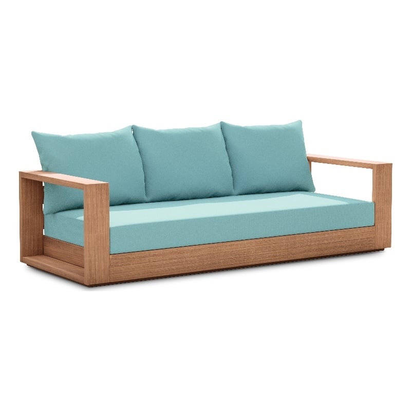 Meridian Furniture Tulum Blue Water Resisting Outdoor Sofa