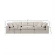 Meridian Furniture Comfy Beige Linen Textured Fabric 3-Pc. Modular Sofa