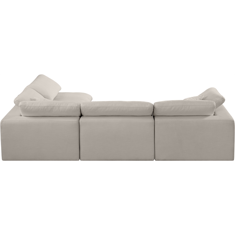 Meridian Furniture Comfy Beige Linen Textured Fabric 4-Pc. Modular Sectional