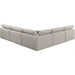 Meridian Furniture Comfy Beige Linen Textured Fabric 5-Pc. Modular Sectional