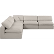 Meridian Furniture Comfy Beige Linen Textured Fabric 5-Pc. Modular Sectional