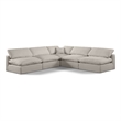 Meridian Furniture Comfy Beige Linen Textured Fabric 5-Pc. Modular Sectional