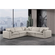Meridian Furniture Comfy Beige Linen Textured Fabric 5-Pc. Modular Sectional