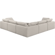 Meridian Furniture Comfy Beige Linen Textured Fabric 5-Pc. Modular Sectional