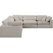 Meridian Furniture Comfy Beige Linen Textured Fabric 5-Pc. Modular Sectional
