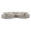 Meridian Furniture Comfy Beige Linen Textured Fabric 5-Pc. Modular Sectional