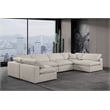 Meridian Furniture Comfy Beige Linen Textured Fabric 6-Pc. Modular Sectional