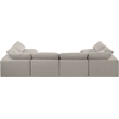 Meridian Furniture Comfy Beige Linen Textured Fabric 6-Pc. Modular Sectional