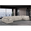 Meridian Furniture Comfy Beige Linen Textured Fabric 7-Pc. Modular Sectional