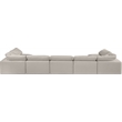 Meridian Furniture Comfy Beige Linen Textured Fabric 7-Pc. Modular Sectional