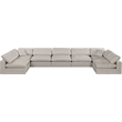 Meridian Furniture Comfy Beige Linen Textured Fabric 7-Pc. Modular Sectional