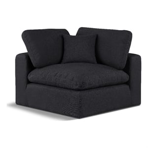 Meridian Furniture Comfy Black Linen Textured Fabric Corner Chair