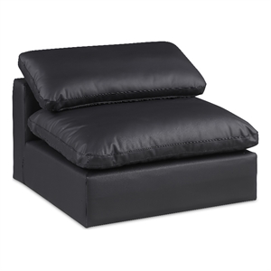 Meridian Furniture Comfy Black Vegan Leather Armless Chair
