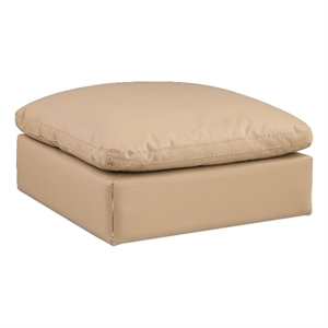 Meridian Furniture Comfy Tan Vegan Leather Ottoman