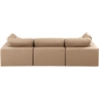Meridian Furniture Comfy Tan Vegan Leather 3-Pc. Modular Sofa