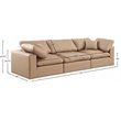 Meridian Furniture Comfy Tan Vegan Leather 3-Pc. Modular Sofa