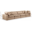 Meridian Furniture Comfy Tan Vegan Leather 4-Pc. Modular Sofa