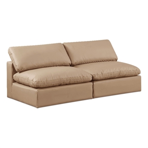 Meridian Furniture Comfy Tan Vegan Leather 2-Pc. Modular Sofa