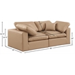 Meridian Furniture Comfy Tan Vegan Leather 2-Pc. Modular Sofa