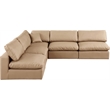 Meridian Furniture Comfy Tan Vegan Leather 5-Pc. Modular Sectional