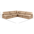 Meridian Furniture Comfy Tan Vegan Leather 5-Pc. Modular Sectional