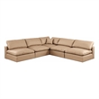Meridian Furniture Comfy Tan Vegan Leather 5-Pc. Modular Sectional