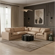 Meridian Furniture Comfy Tan Vegan Leather 5-Pc. Modular Sectional
