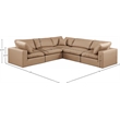 Meridian Furniture Comfy Tan Vegan Leather 5-Pc. Modular Sectional