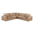 Meridian Furniture Comfy Tan Vegan Leather 5-Pc. Modular Sectional