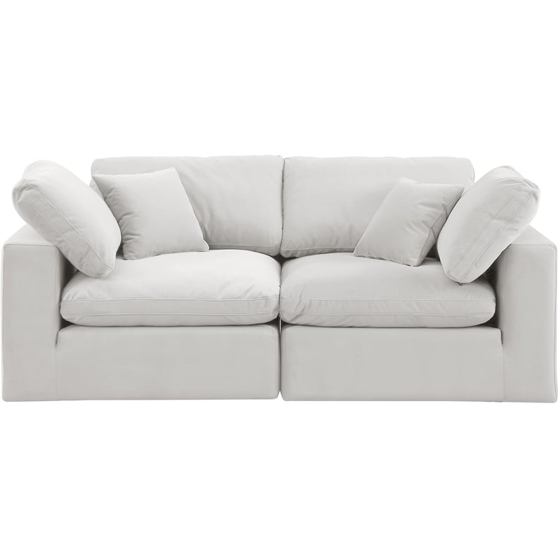 Meridian Furniture Comfy Cream Velvet 2-Pc. Modular Sofa